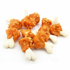 Лакомство "Селянські Смаколики" для собак, кальциевая косточка с курицей и рисом, 3, 5-4, 5см, 500г