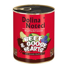 Консерва Dolina Noteci Superfood для собак из говяжьих и гусиных сердец, 800 г