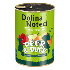 Консерва Dolina Noteci Superfood для собак с олениной и уткой, 400 г