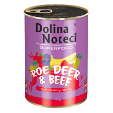 Консерва Dolina Noteci Superfood для собак с косулей и говядиной, 400 г