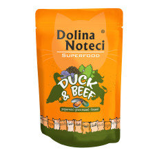 Пауч Dolina Noteci Superfood для кошек с уткой и говядиной, 85г