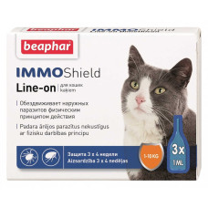 Противопаразитарные капли для котов и котят Beaphar IMMO Shield (1 пип.)