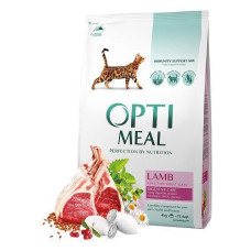 Корм для взрослых кошек с чувствительным пищеварением - ЯГНЕНОК, Optimeal 