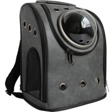 Рюкзак-переноска, черная кожа, 39х33х22