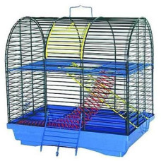 Клетка для грызунов ЛОРИ Бунгало-2 с барабаном, краска,  22х33х38 см