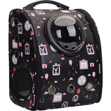 Рюкзак-переноска, черный-зайка, 39х33х22