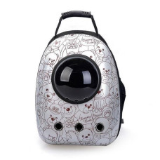 Рюкзак пластиковый иллюминатор, серый с мишками, 32х42х32