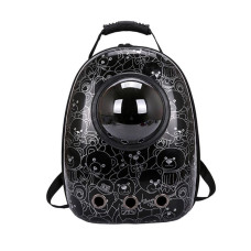 Рюкзак пластиковый иллюминатор, черный с мишками, 32х42х32