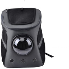 Рюкзак с иллюминатором кожа 40х45х25, черный