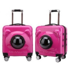 Переноска пластиковая на колесах, 40х40х20, Розовый