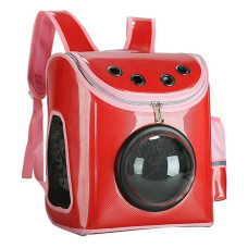 Рюкзак-переноска с иллюминатором ткань 30х37х20, красный