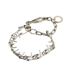 Ошейник строгий никель №6 с карабином, 65 см