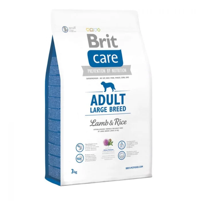 Сухой корм Brit Care Adult Large Breed Lamb and Rice для взрослых собак крупных пород (от 25 кг), ягненок и рис, 3kg