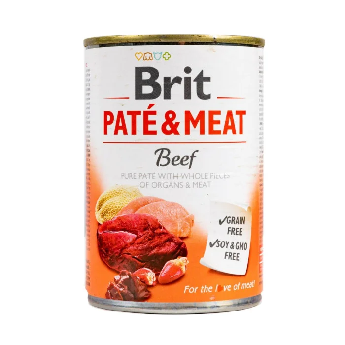 Влажный корм для собак Brit Pate and Meat Dog k 400 g с говядиной